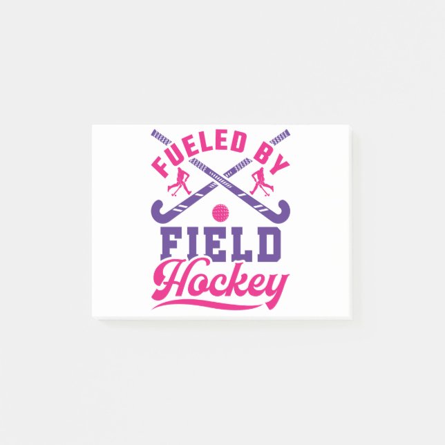 Fueled by Field Hockey Cute Player Team Post-it Notes (Front)