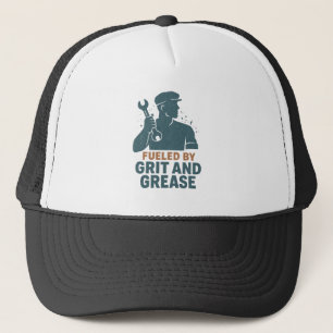 Fueled by Grit and Grease – Blue Collar Worker Trucker Hat