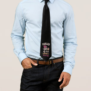 Fueled By Iced Coffee And Anxiety Neck Tie