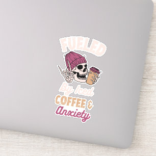 Fueled By Iced Coffee And Anxiety Sticker