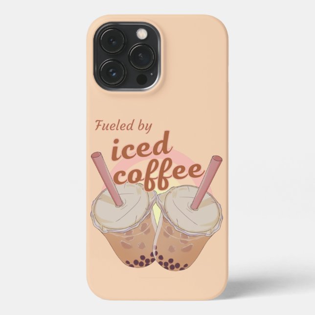 fueled by iced coffee. iced coffee lovers gift iPhone case (Back)