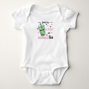 Fueled By K-Pop And Bubble Tea Kawaii Boba Tea Baby Bodysuit