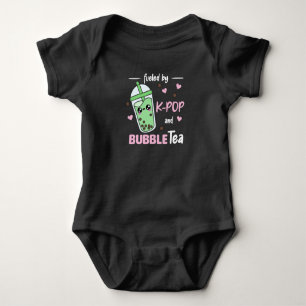 Fueled By K-Pop And Bubble Tea Kawaii Boba Tea Baby Bodysuit