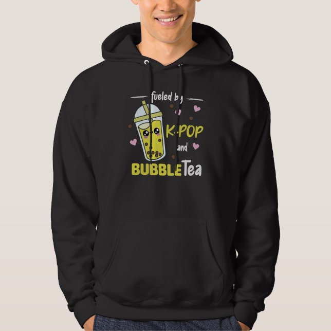 Fueled By K-Pop And Bubble Tea Kawaii Boba Tea Hoodie (Front)