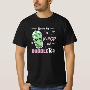 Fueled By K-Pop And Bubble Tea Kawaii Boba Tea T-Shirt