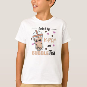 Fueled By K-Pop And Bubble Tea Kawaii Boba Tea T-Shirt