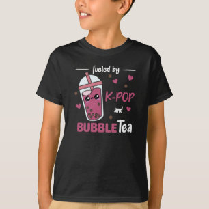 Fueled By K-Pop And Bubble Tea Kawaii Boba Tea T-Shirt