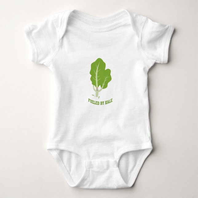 Fueled by Kale running kale Baby Bodysuit (Front)