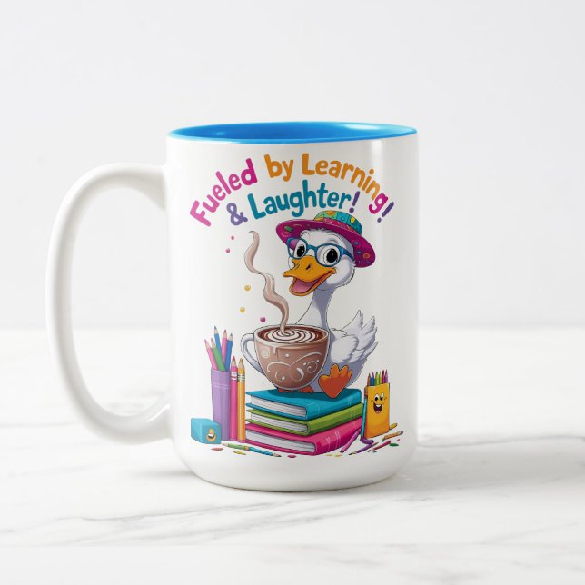 Fueled by Learning Goose Mug – Back to School Fun  (Left)