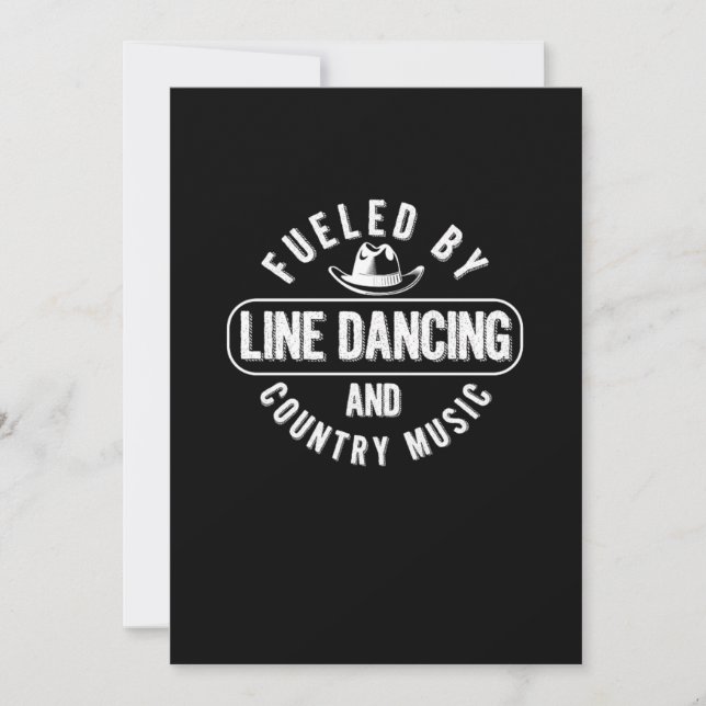 Fueled By Line Dancing Country Music Cowboy Gift Invitation (Front)
