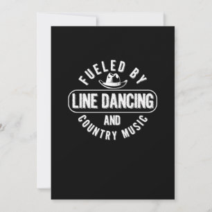 Fueled By Line Dancing Country Music Cowboy Gift Invitation