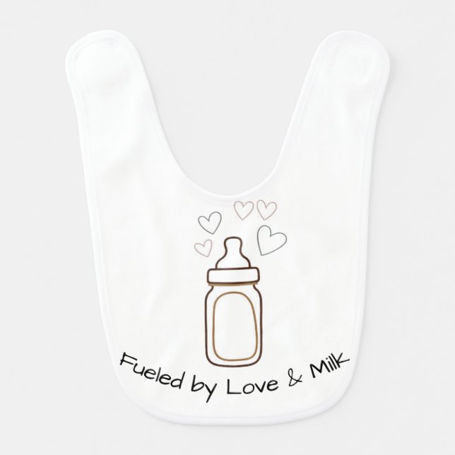 Fueled by Love & Milk. Baby Bib (Front)