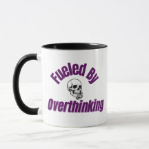 Fueled by Overthinking – Bold Skull Mug