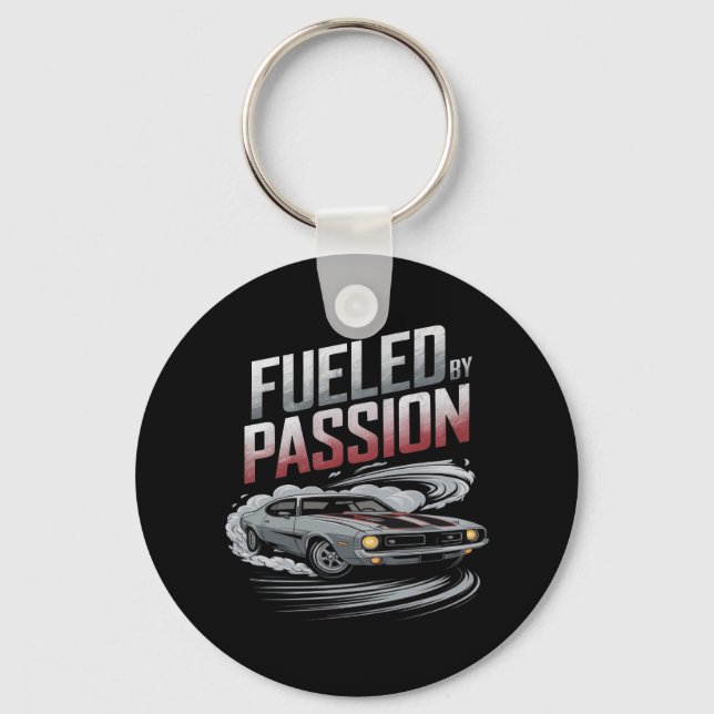 Fueled by Passion - Car Enthusiast Design Keychain (Front)