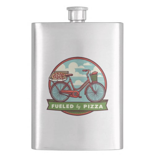 Fueled By Pizza Bike Flask