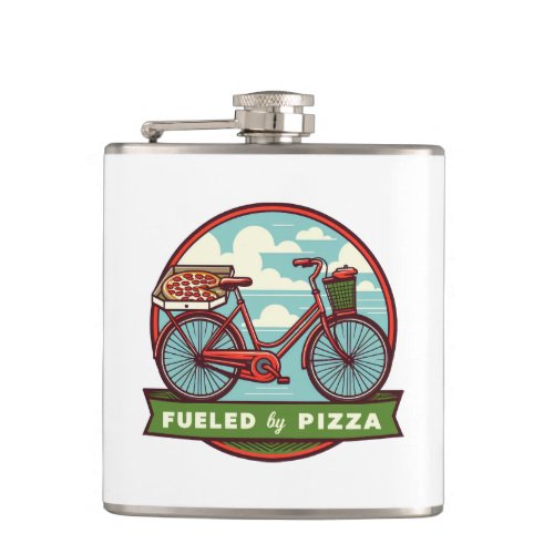 Fueled By Pizza Bike Flask