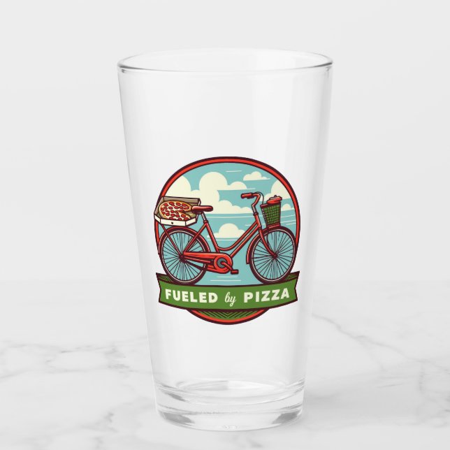 Fueled By Pizza Bike Glass (Front)