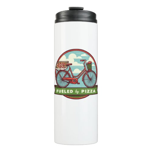 Fueled By Pizza Bike Thermal Tumbler