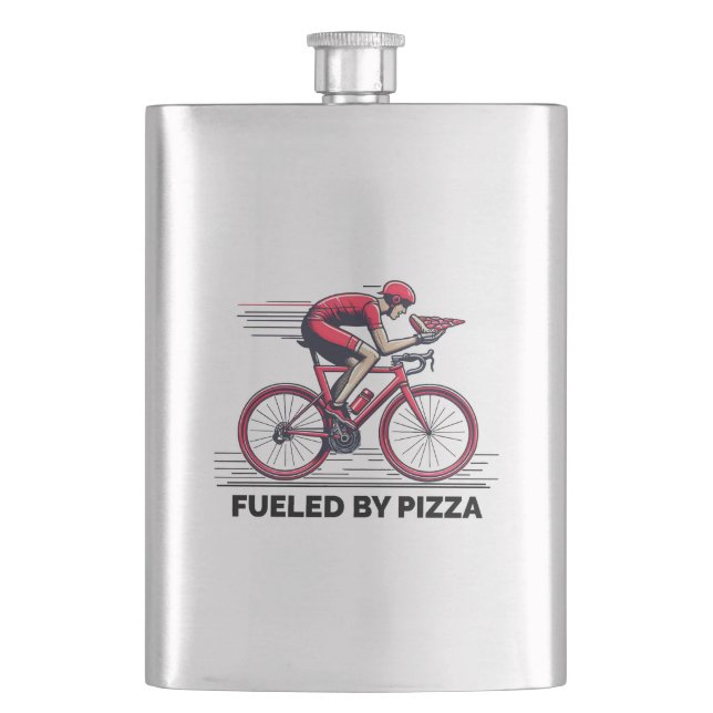 Fueled By Pizza Cyclist Flask (Front)