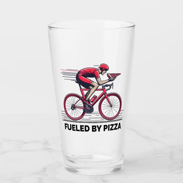 Fueled By Pizza Cyclist Glass (Front)