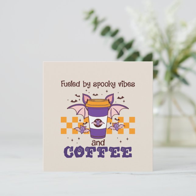 Fueled By Spooky Vibes and Coffee – Halloween Bat (Standing Front)