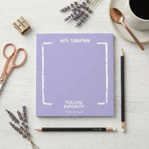 Fueling Curiosity Personalized Teacher Lavender Notepad