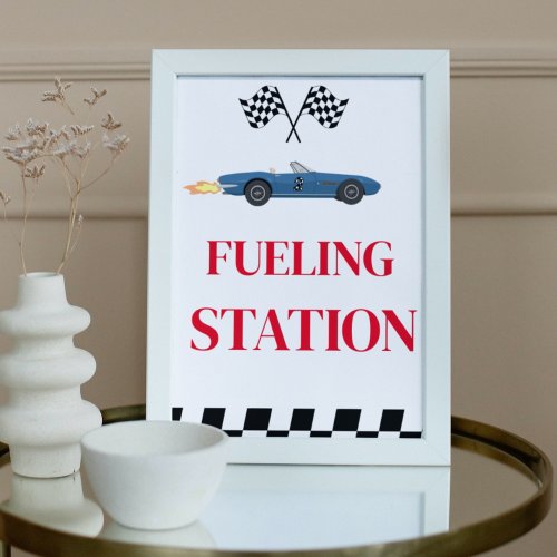 Fueling Station Race Car Birthday party Sign