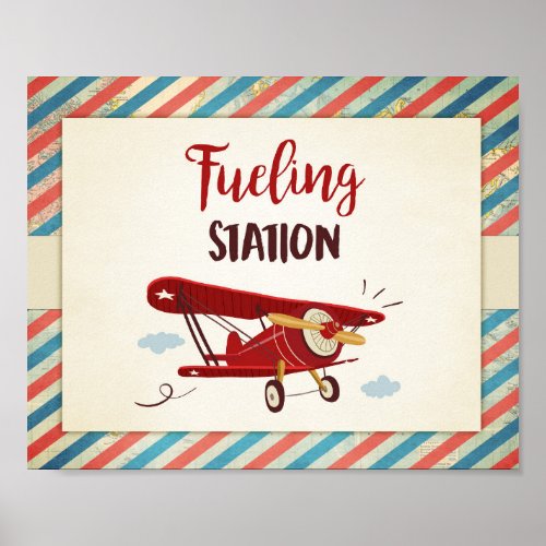 Fueling station Sign Airplane Drinks fuel Table