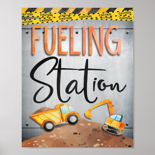Fueling Station Sign  Construction Party Decor