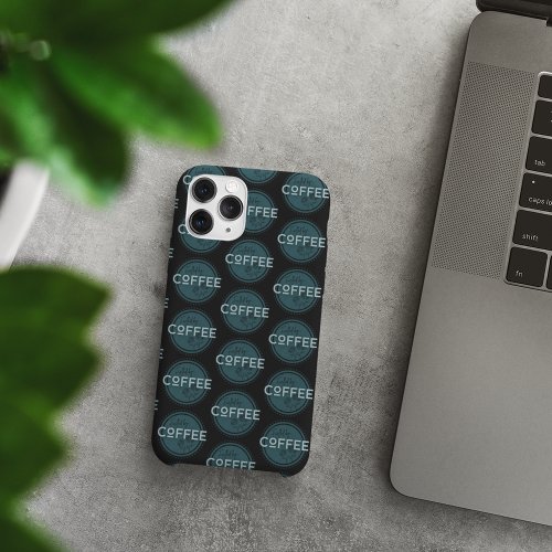 Fuelled by Coffee Blue Text iPhone 12 Case