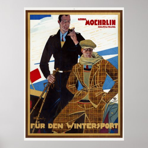 Fuer den Wintersport Germany Vintage Poster 1927