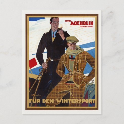 Fuer den Wintersport Germany Vintage Poster 1927 Postcard