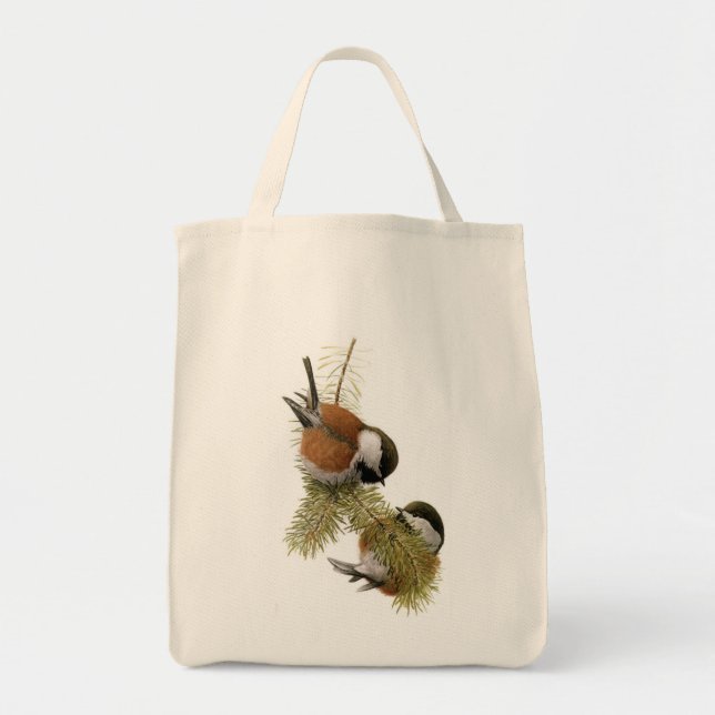 Fuertes' Chestnut-backed Chickadee Tote Bag (Front)