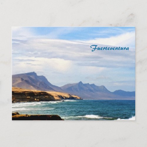 Fuerteventura painting effect postcard