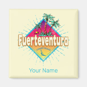 Fuerteventura Surfer Canary Islands Vintage Magnet