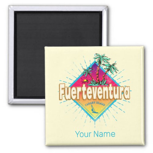 Fuerteventura Surfer Canary Islands Vintage Magnet