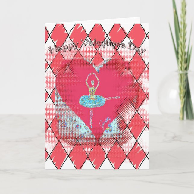 Fuette' Ballerina in Heart Holiday Card (Front)