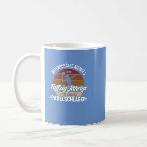 Fuffzig Jdhrige mit Padelschldger Padel 50th Coffee Mug