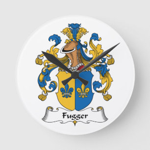 Fugger Family Crest Round Clock