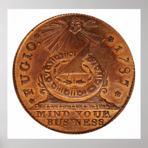 Fugio Cent Mind Your Business Copper Penny Poster