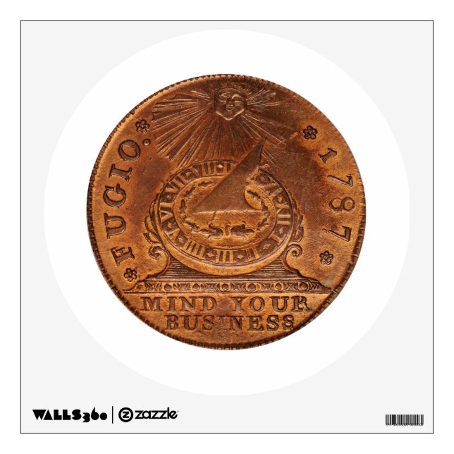 Fugio Cent Mind Your Business Copper Penny Wall Sticker (Front)