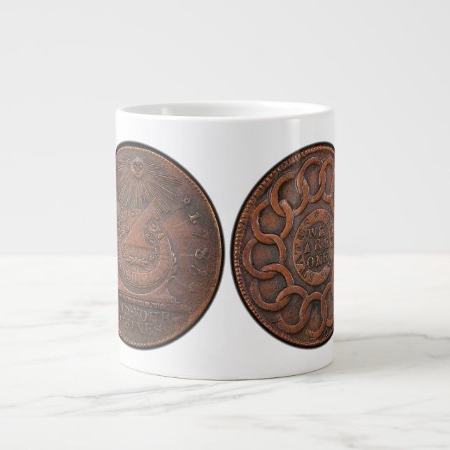 Fugio Cent Mind Your Business Front and Back Giant Coffee Mug (Front)