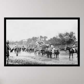 Fugitive African Americans Crossing the River 1862 Poster