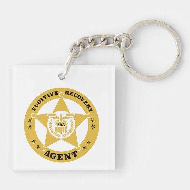 FUGITIVE RECOVERY AGENT Acrylic Keychain (Back)
