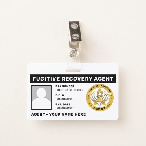 FUGITIVE RECOVERY AGENT Badge