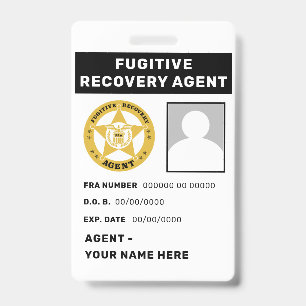 FUGITIVE RECOVERY AGENT Badge