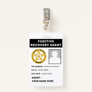 FUGITIVE RECOVERY AGENT Badge