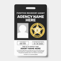 FUGITIVE RECOVERY AGENT BADGE 