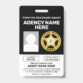 FUGITIVE RECOVERY AGENT BADGE 