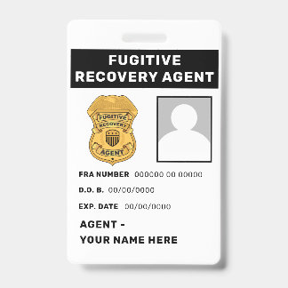 FUGITIVE RECOVERY AGENT Badge